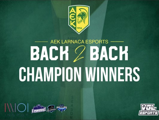 2ο σερί πρωτάθλημα για AEK Larnaca Esports!